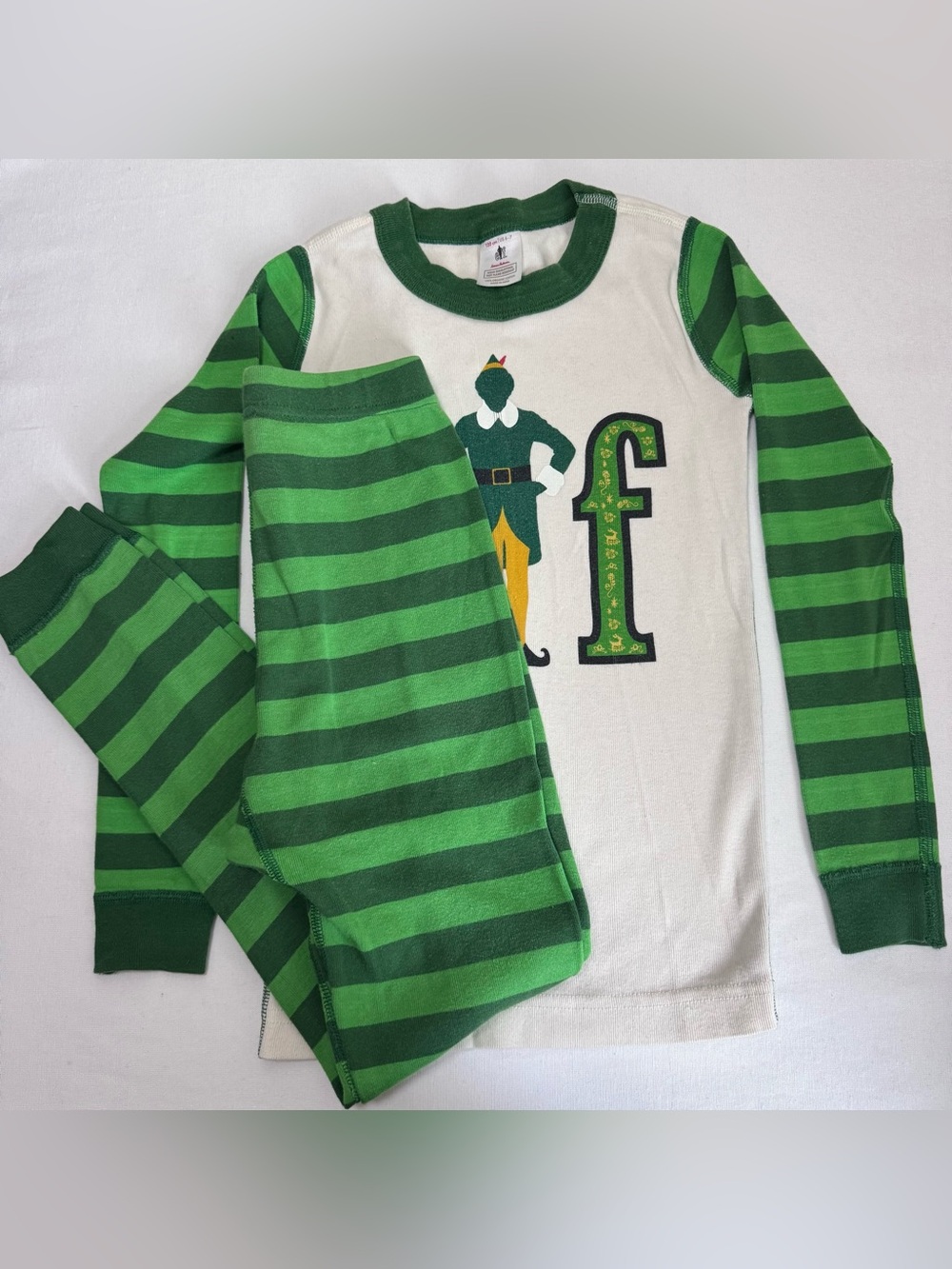 Hanna Andersson Elf pajamas size 6-7 child 100% Cotton